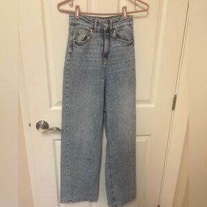 H&M Women's High-Waist Wide-Leg Jeans - Light Blue Wash
